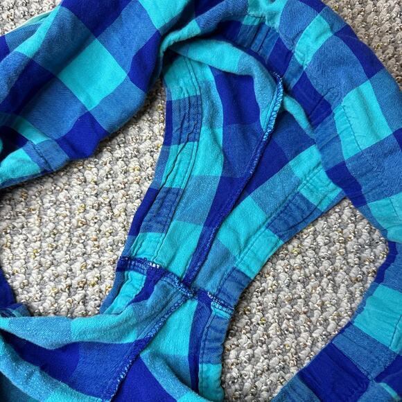 Y2K vintage plaid low rise blue mini micro shorts - Picture 6 of 6